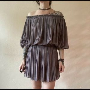 Max Studio Off The Shoulder Pleated Dress